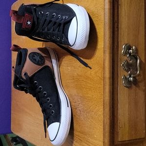 Converse high top black and brown men's size 8 women's size 10
